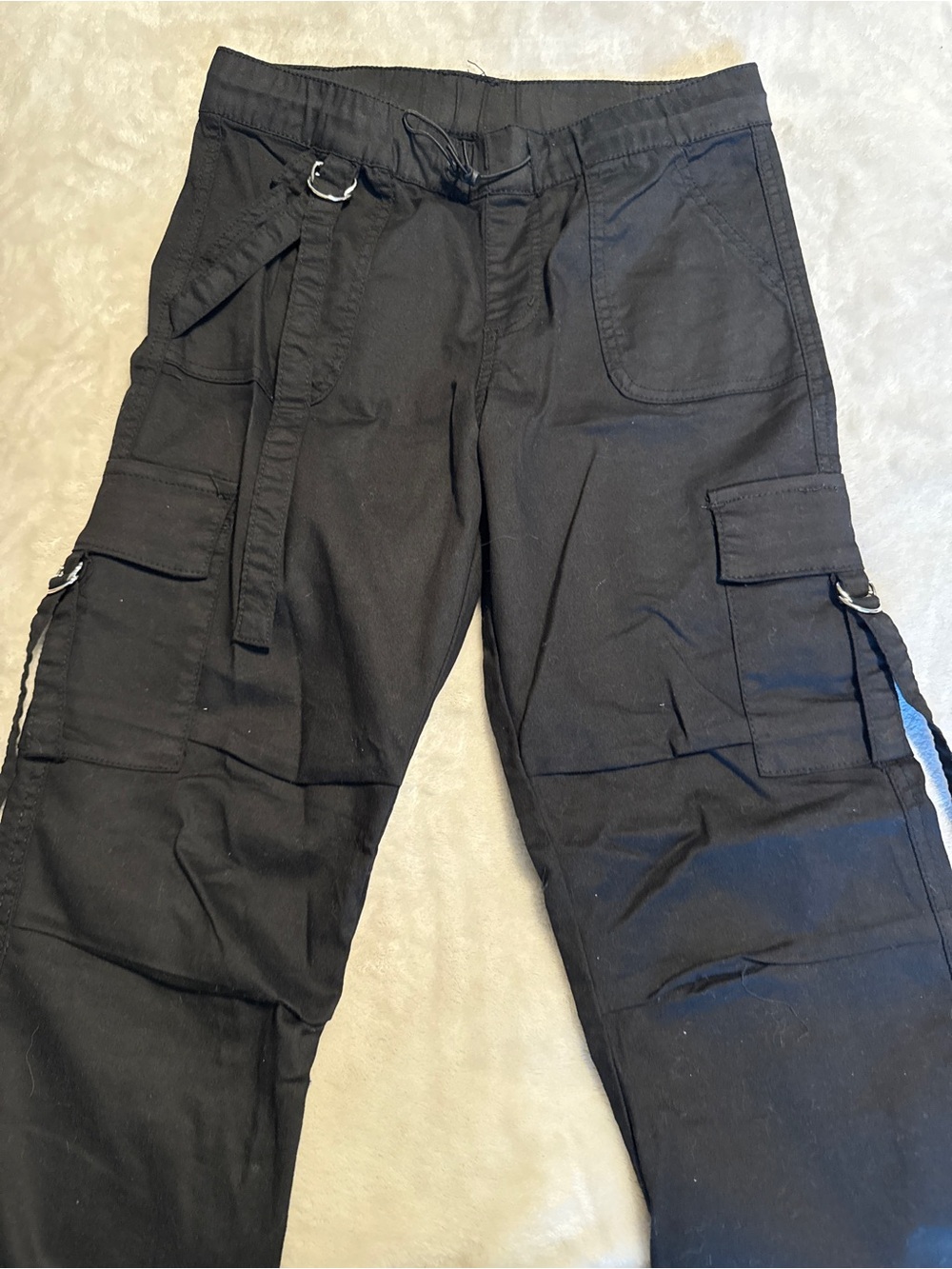 Forever 21 Black Women's Cargo Joggers with Utility Straps